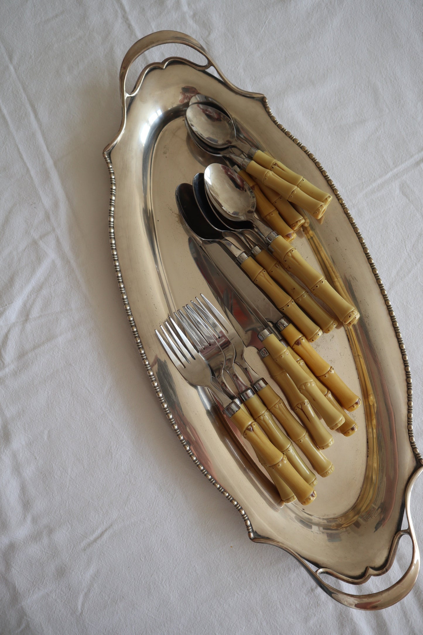 Faux-bamboo handle cutlery set