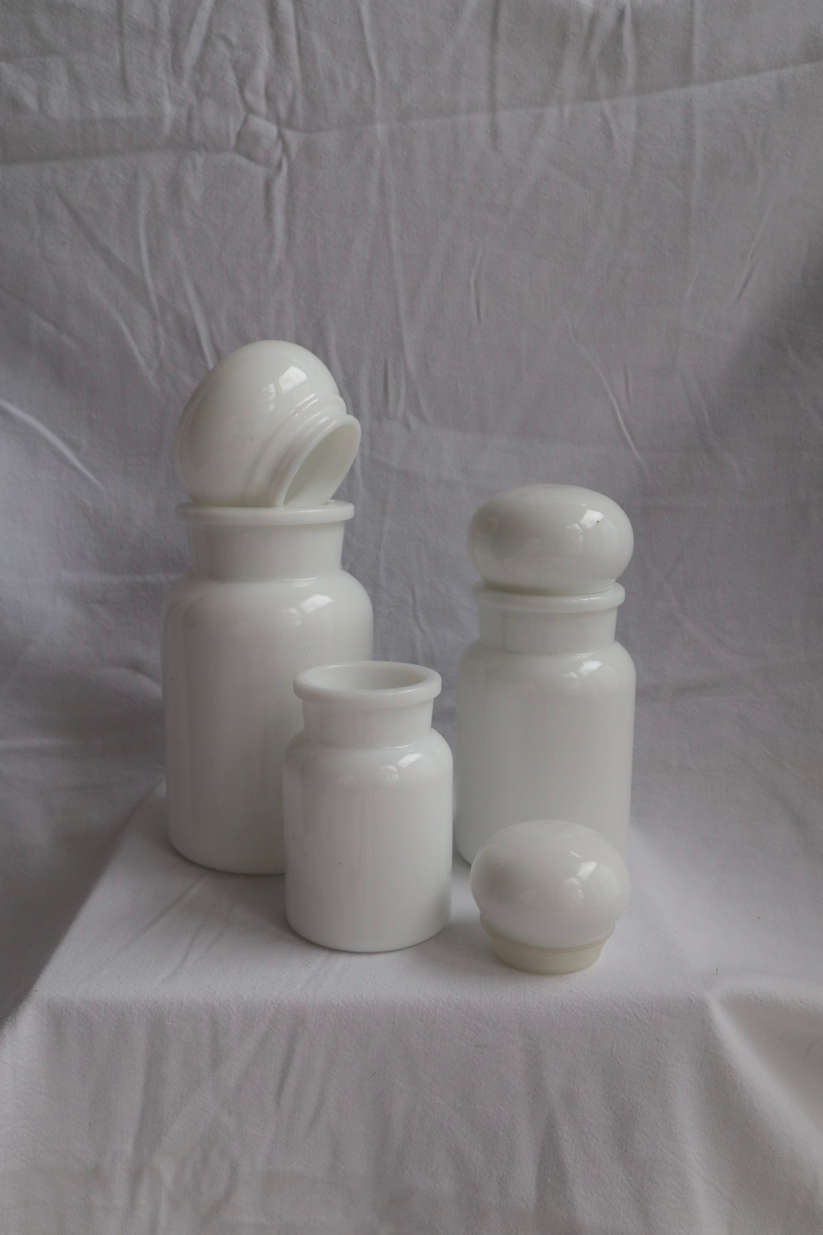 Set of 3 vintage Belgian apothecary jars