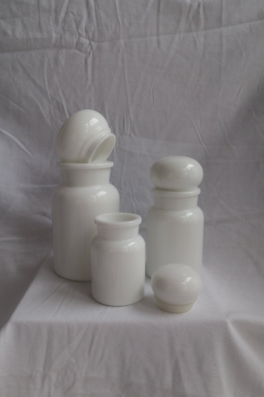 Set of 3 vintage Belgian apothecary jars