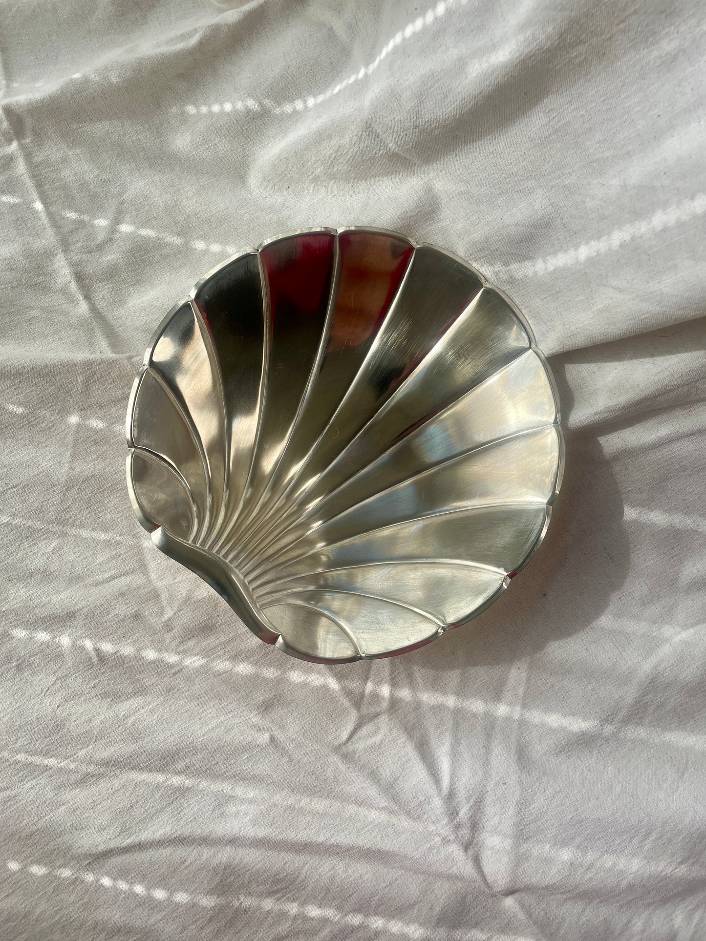 Silver plated shell fruit bowl