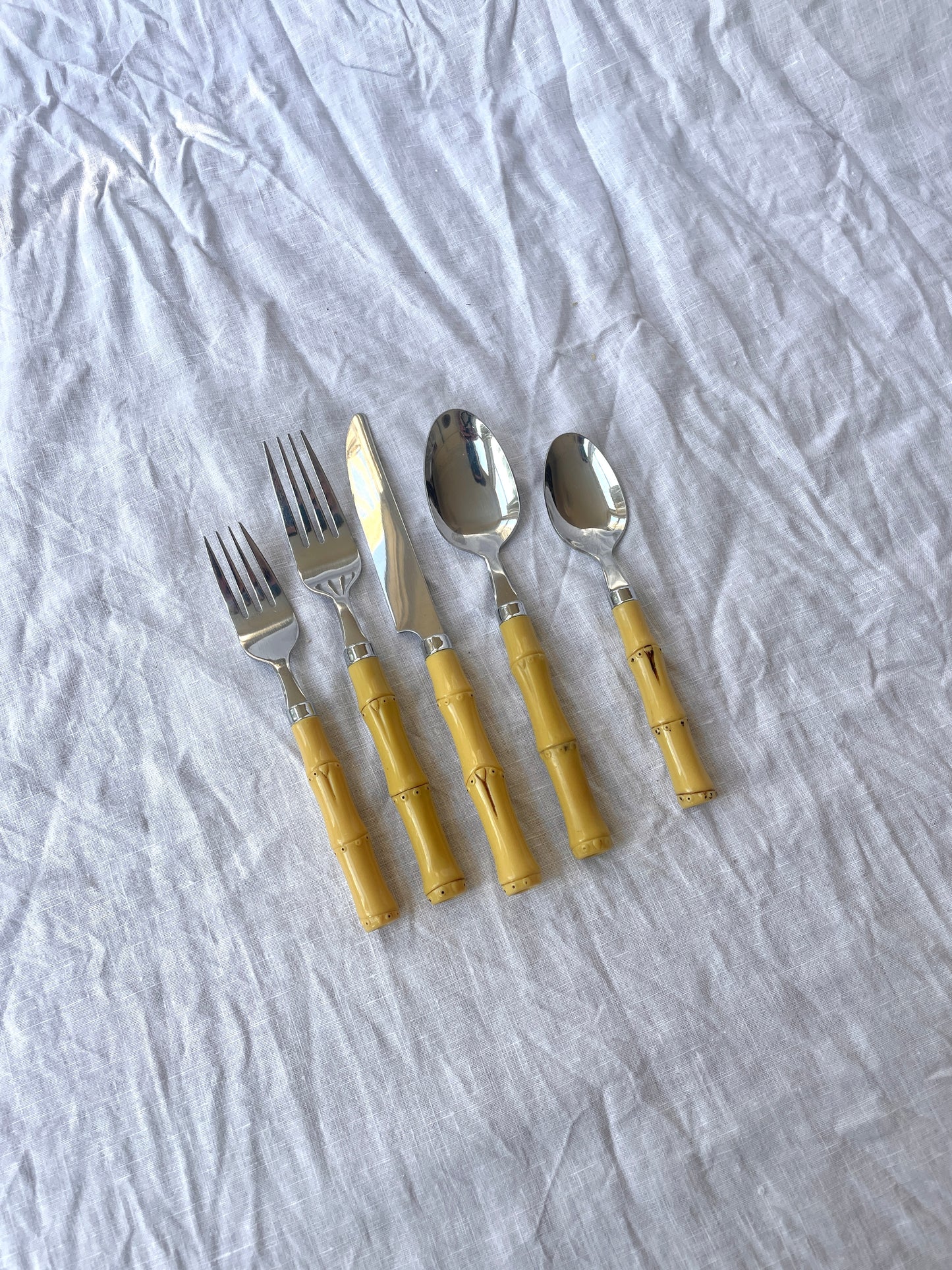 Bamboo effect cutlery