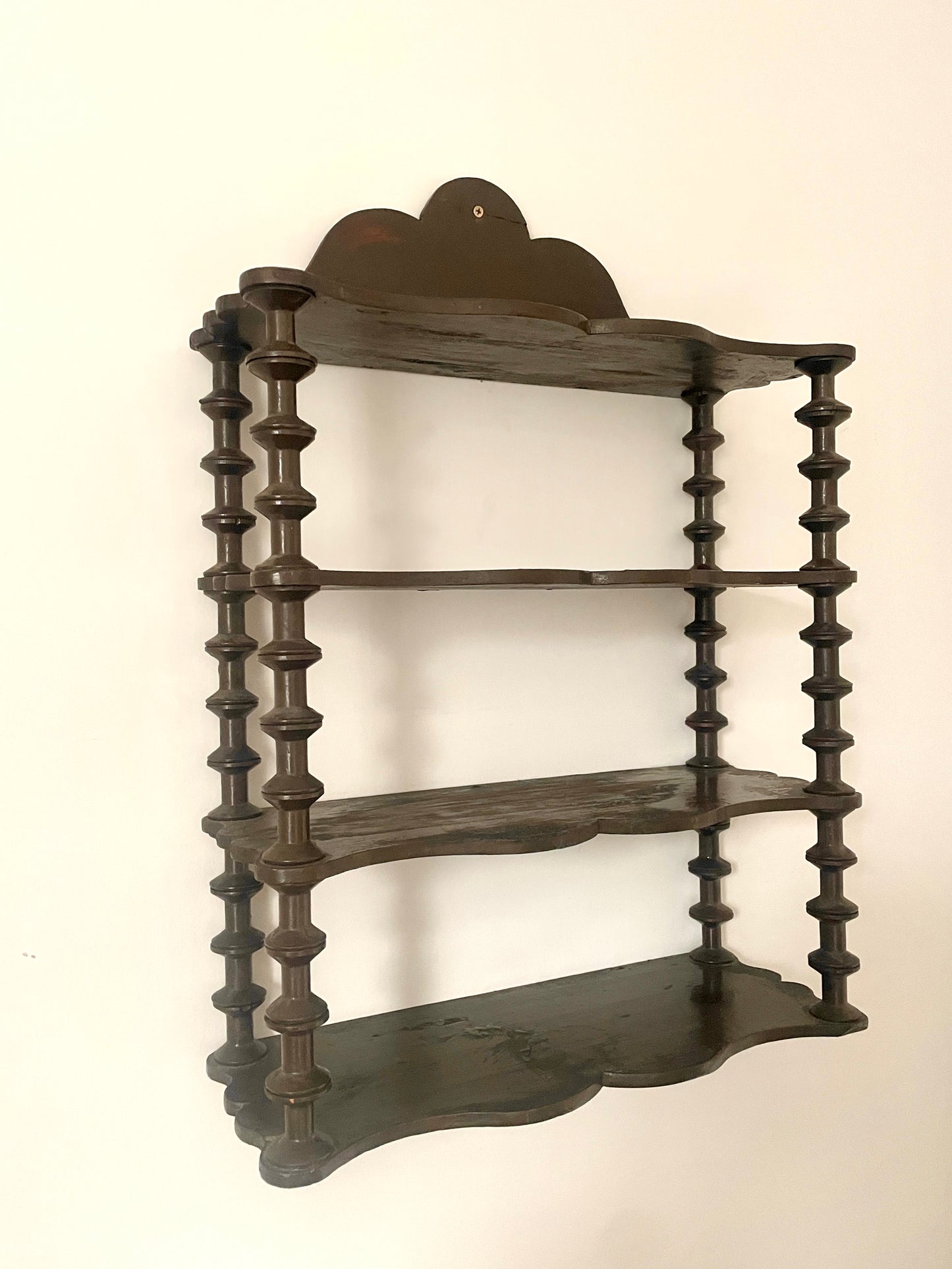 Antique French bobbin shelves