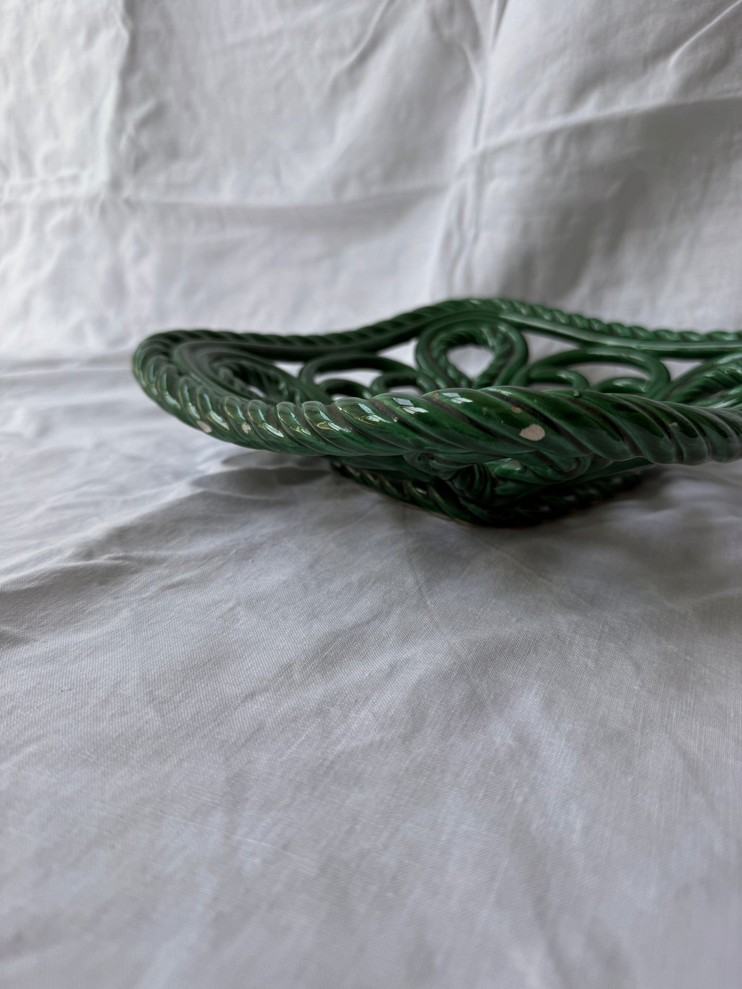 Valauris French ceramic woven fruit bowl
