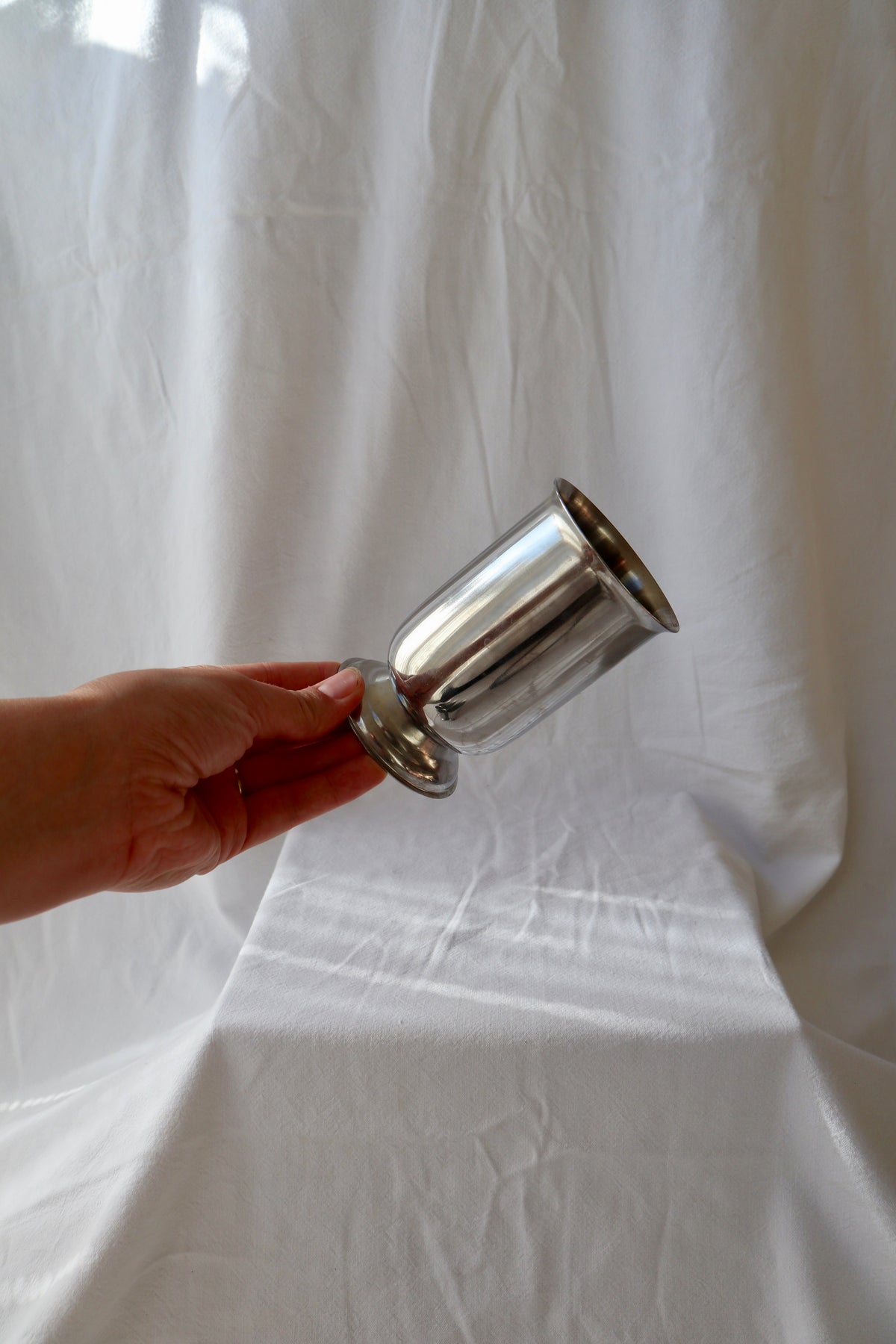 Set of 4 stainless steel mid century cups
