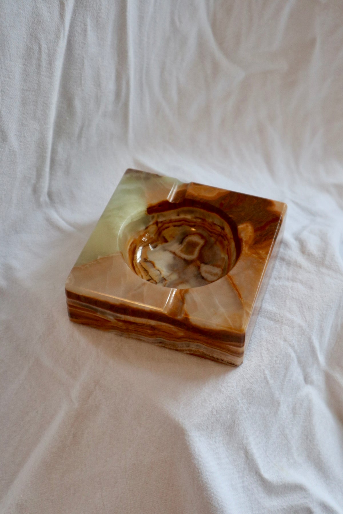 Vintage onyx ashtray/trinket dish