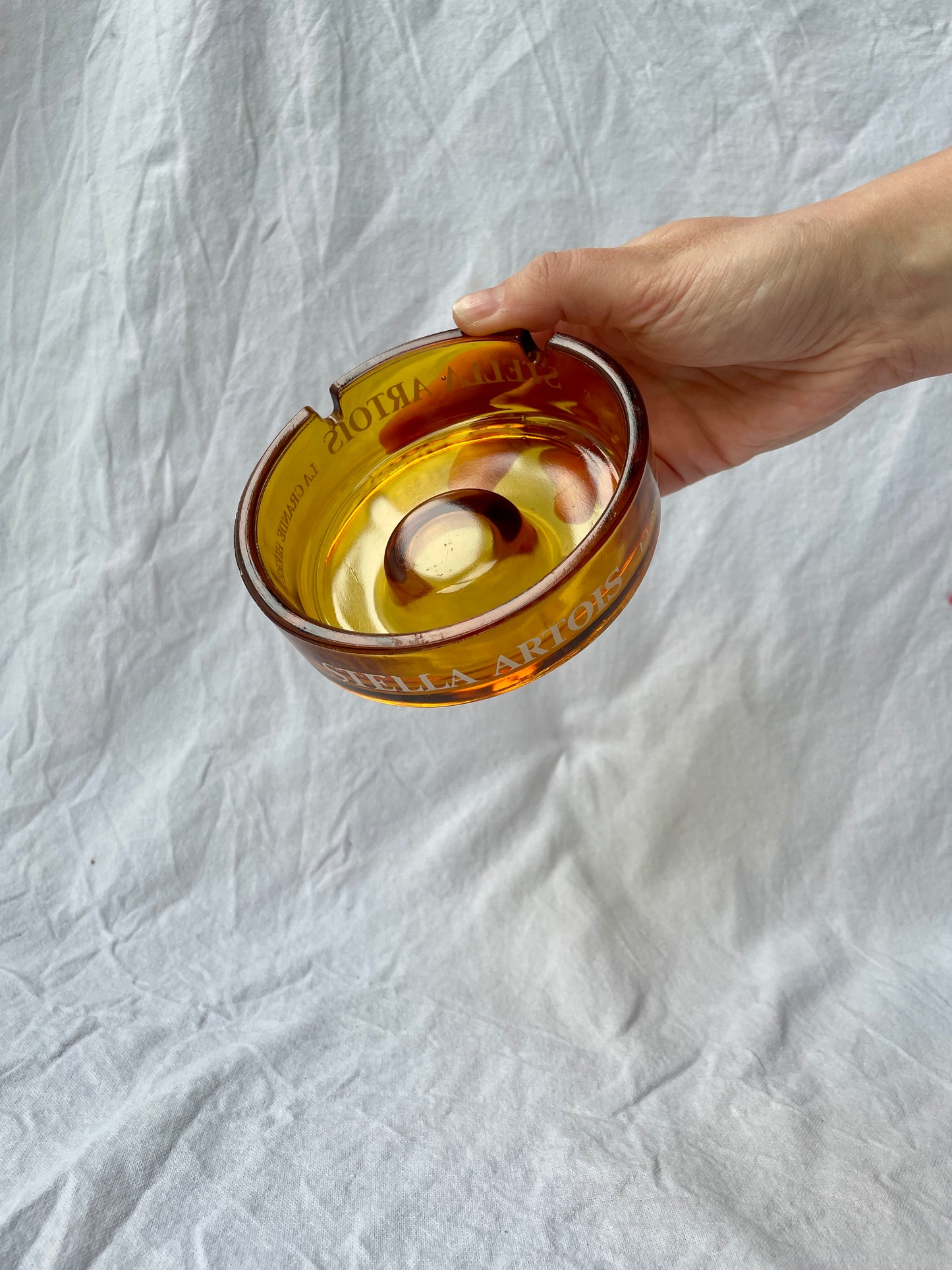 Stella Artois Amber Glass Vintage French Ashtray