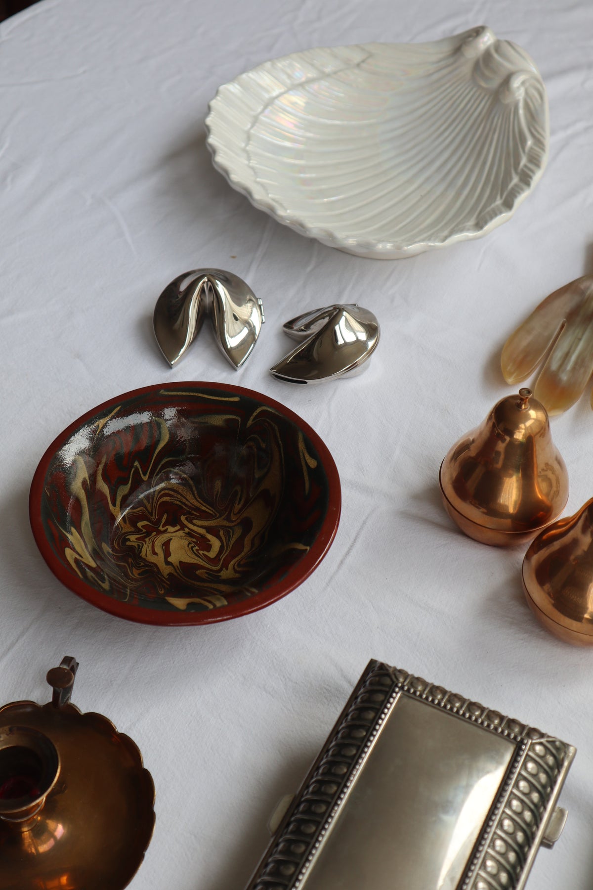 Slipware ceramic mid-century bowl