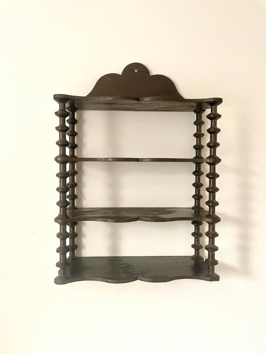 Antique French bobbin shelves