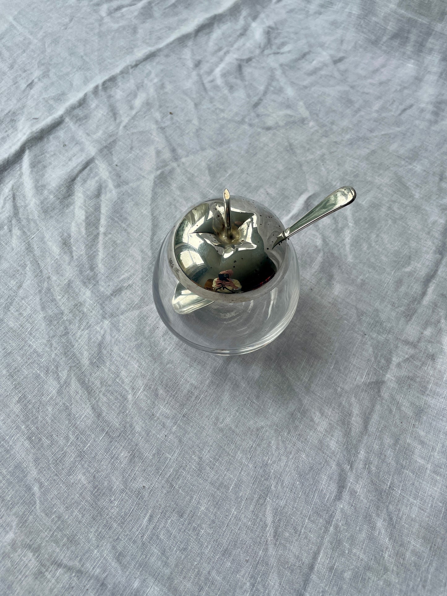 Silver plated apple pot