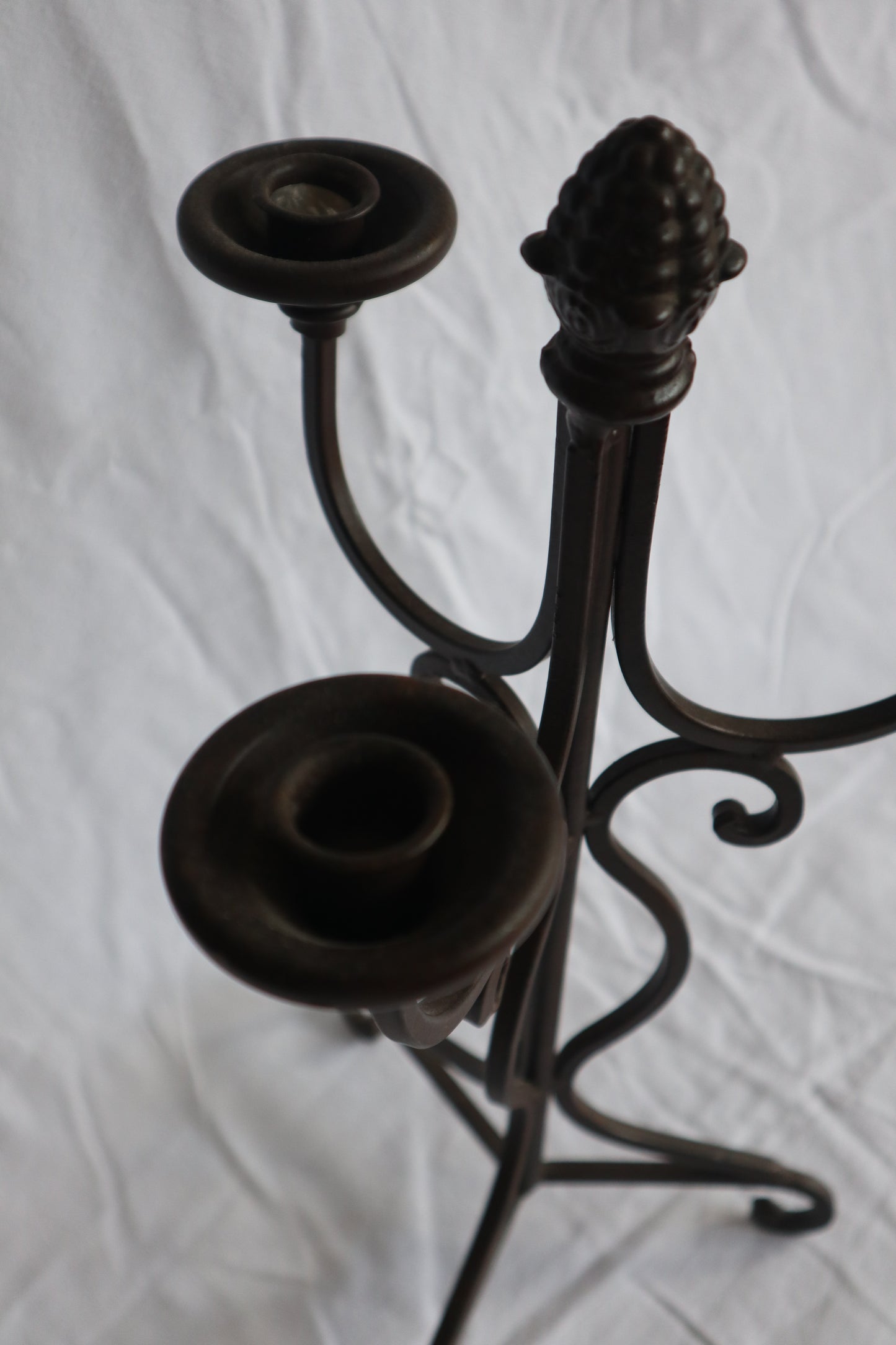 French vintage wrought iron candelabra