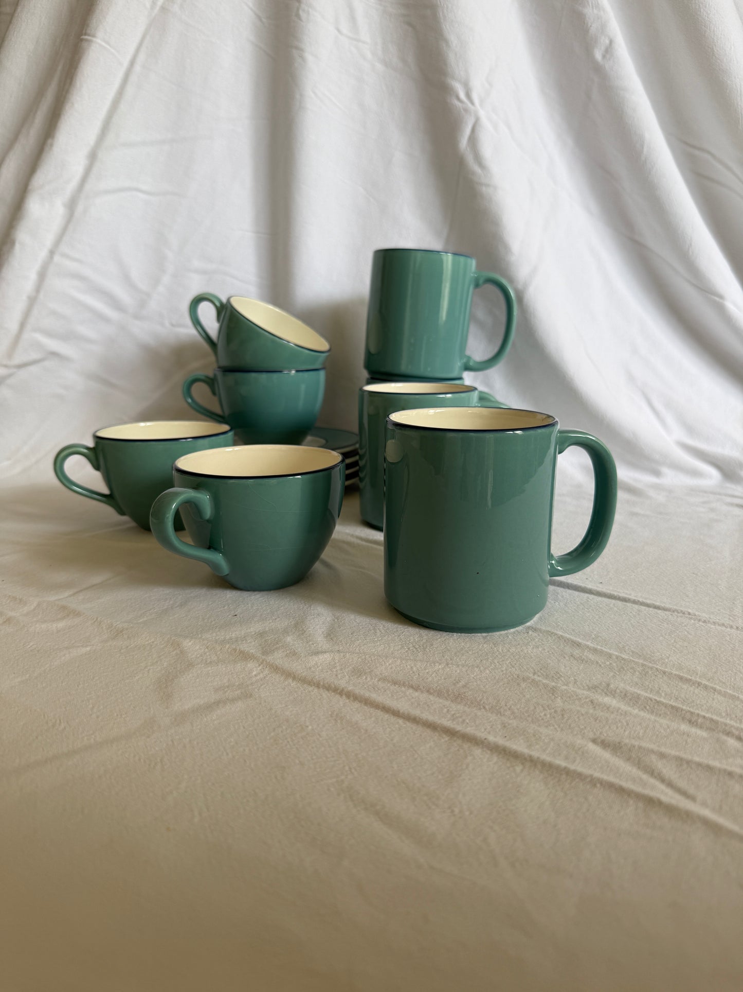 Vintage Italian tea and coffee cups set, 8 pieces