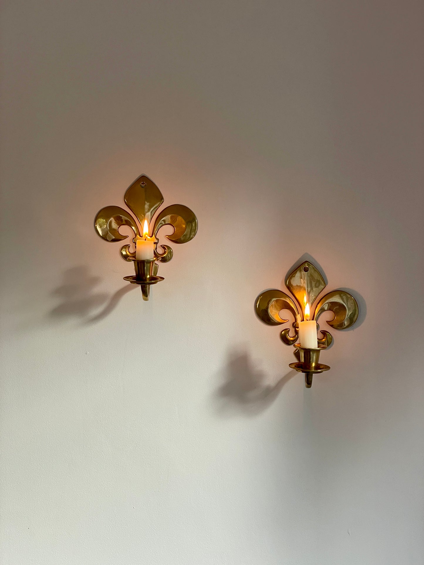 Brass Fleur de Lys sconces