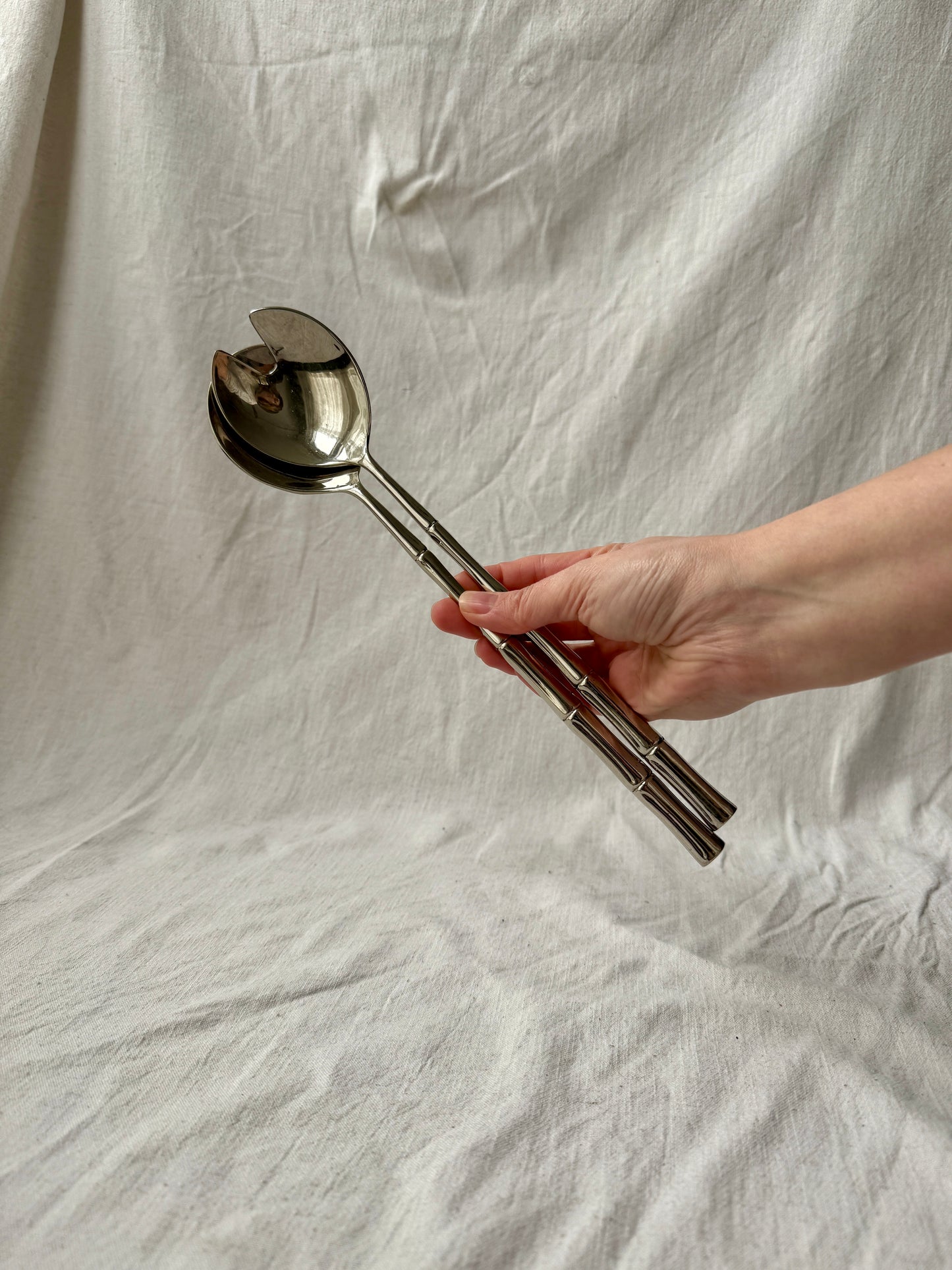 Bamboo effect salad servers