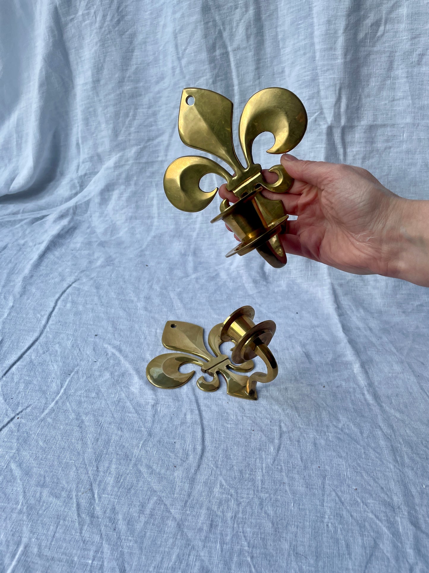 Brass Fleur de Lys sconces