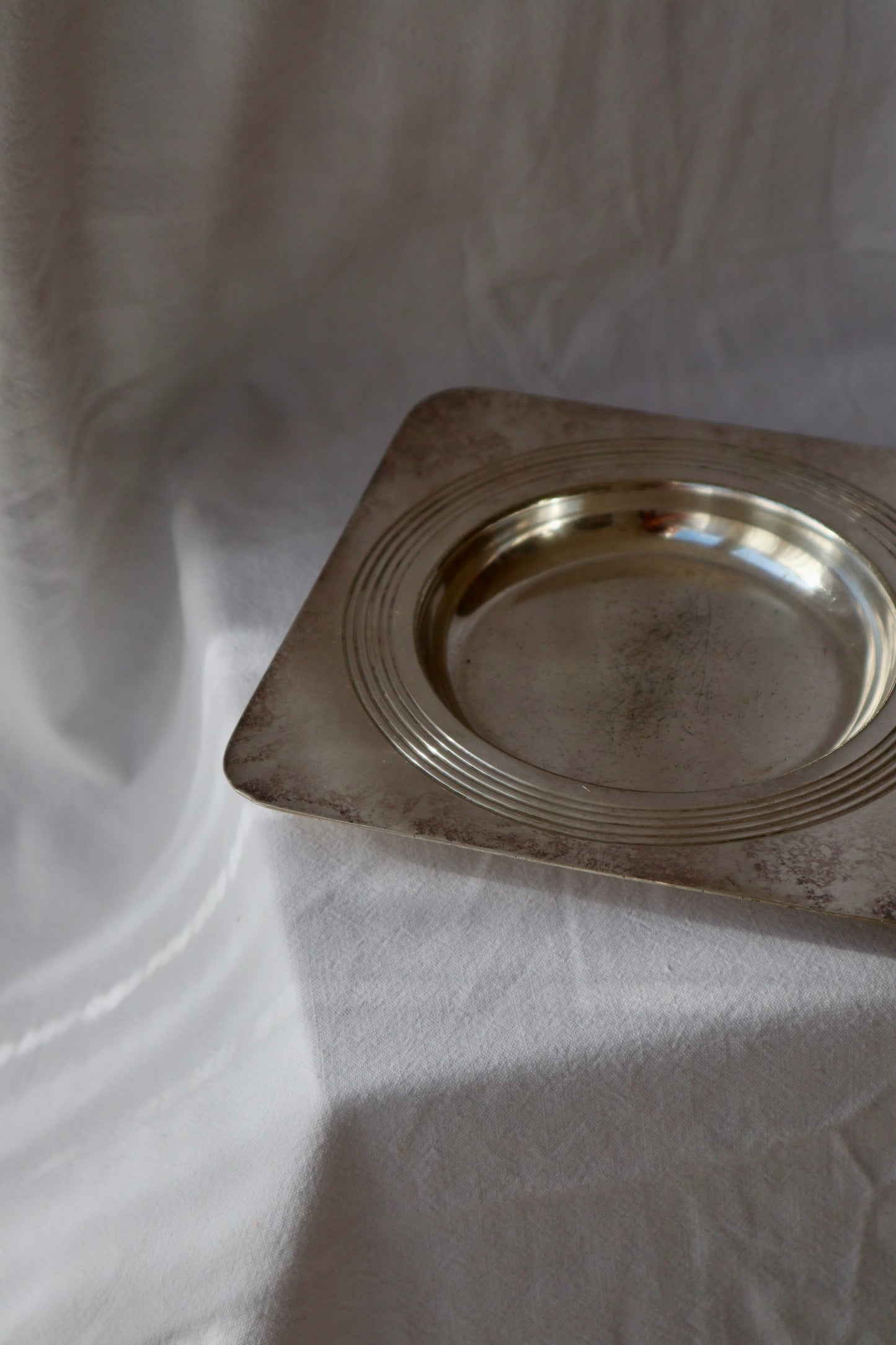 Art deco silver plated catch-all dish