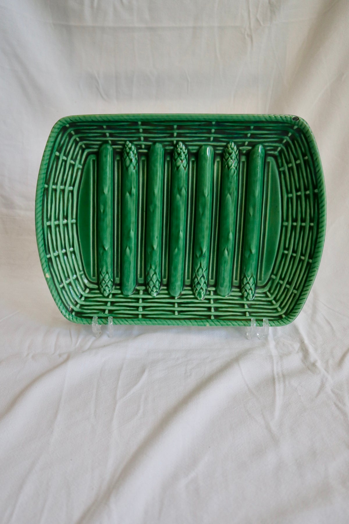 Majolica asparagus platter