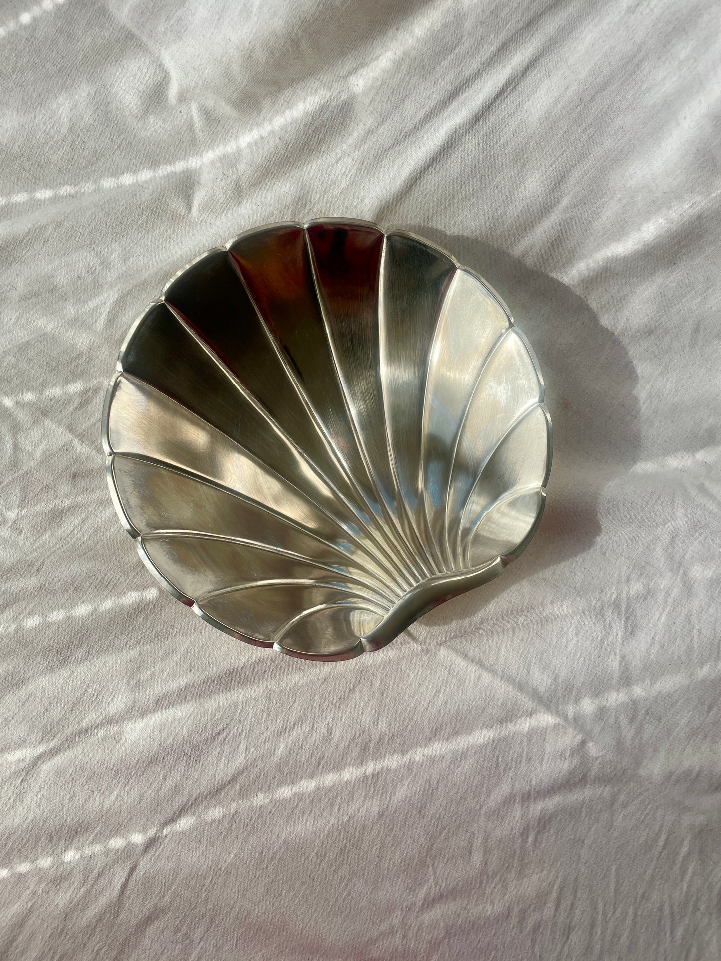 Silver plated shell fruit bowl