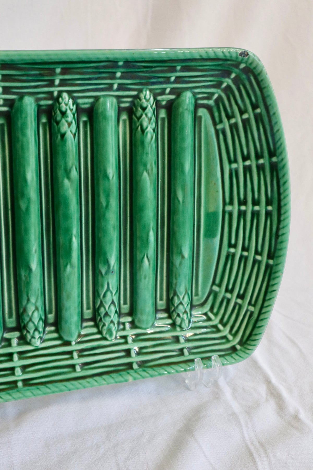 Majolica asparagus platter