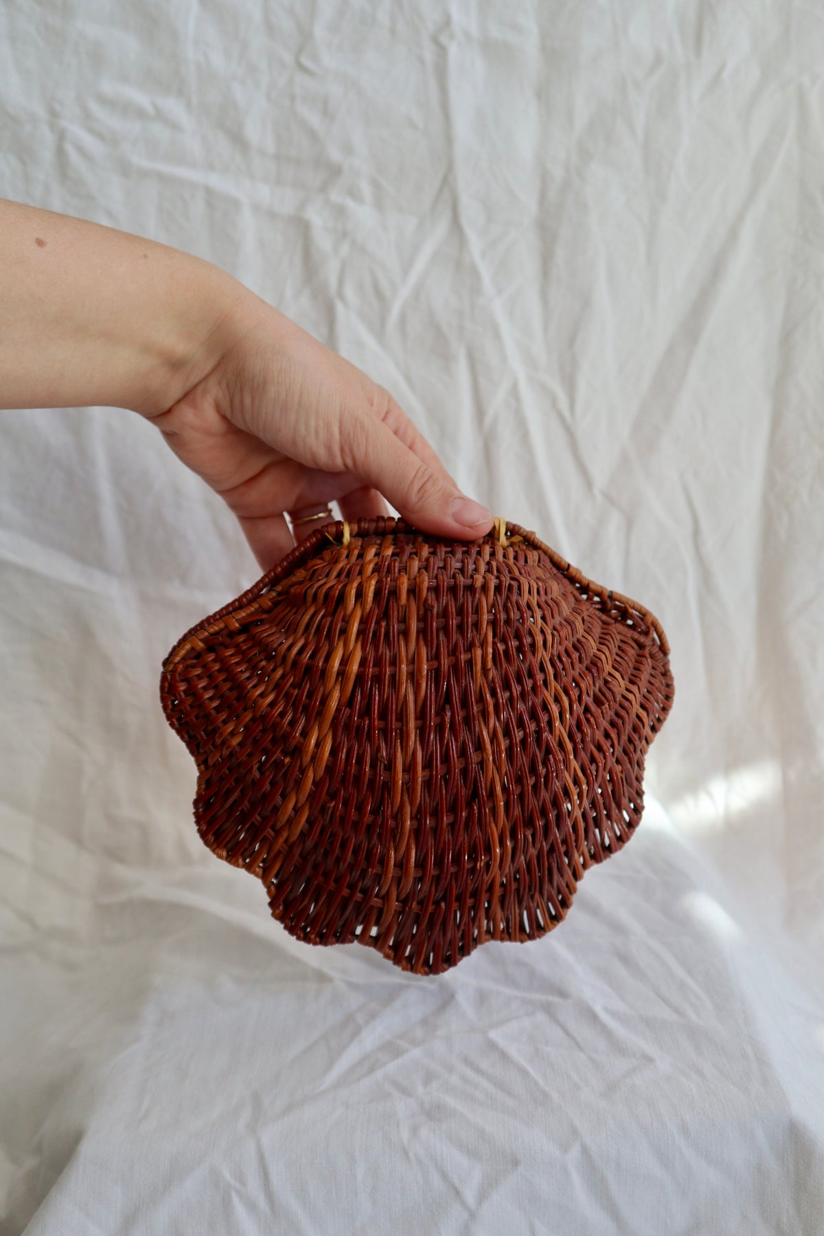 Antique French shell basket