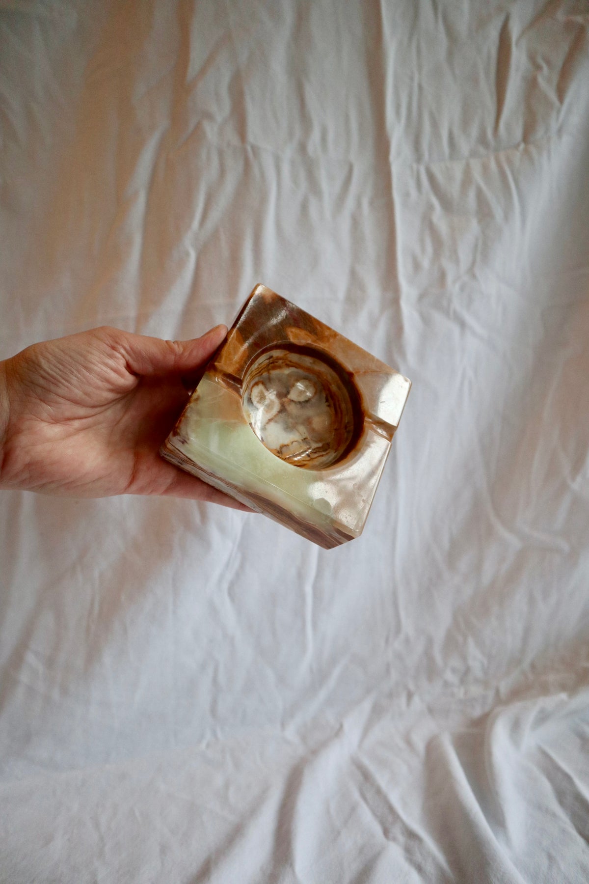 Vintage onyx ashtray/trinket dish