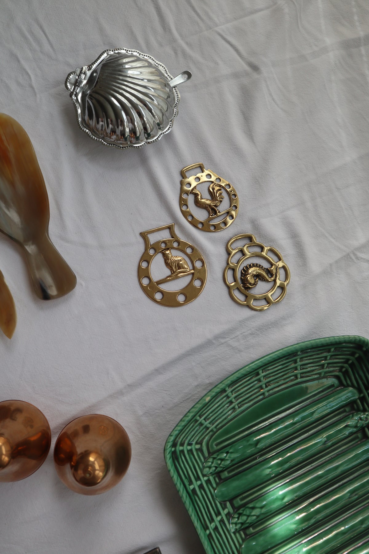 Brass cat medallion