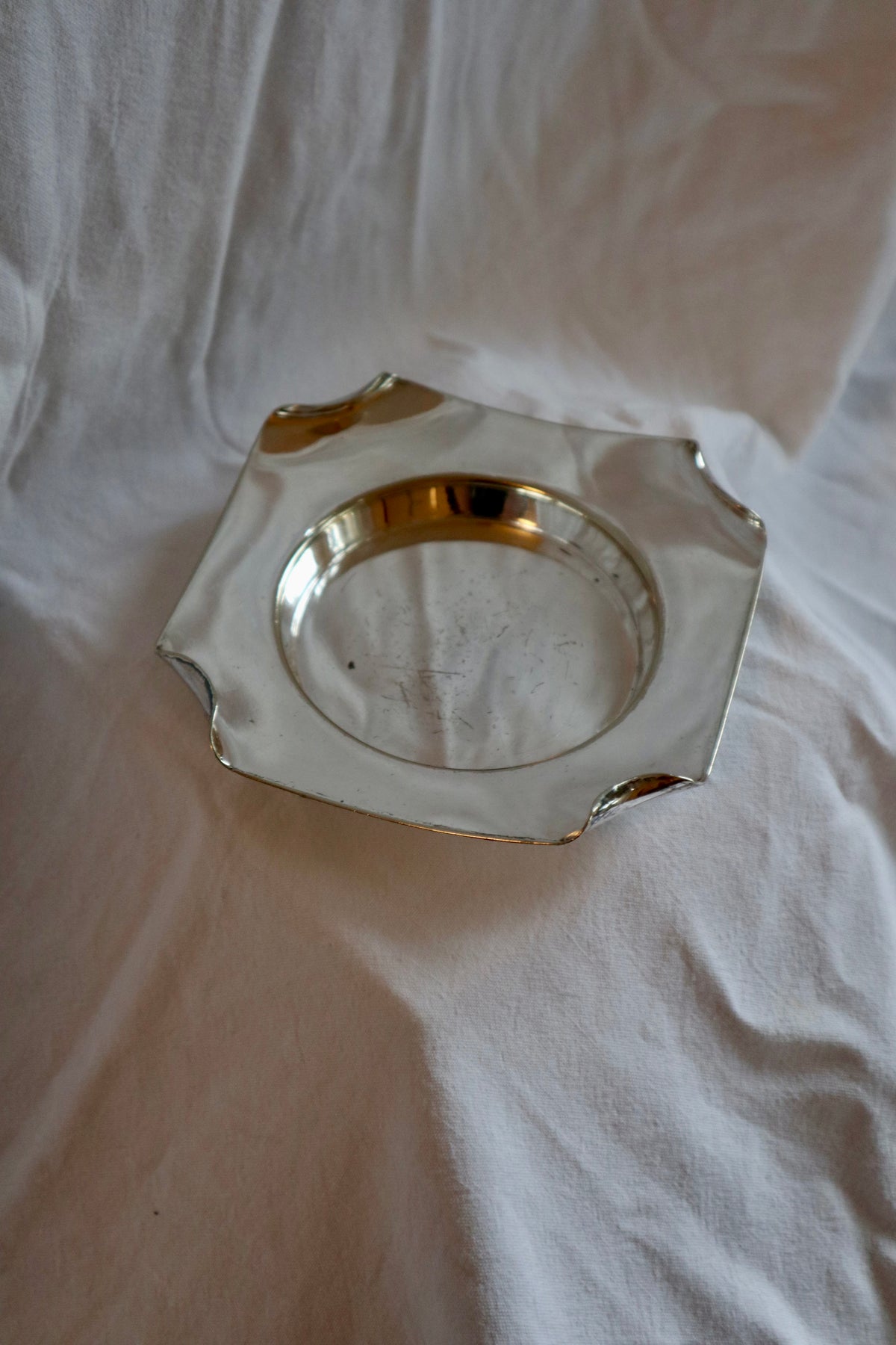 Art deco silver plated trinket dish