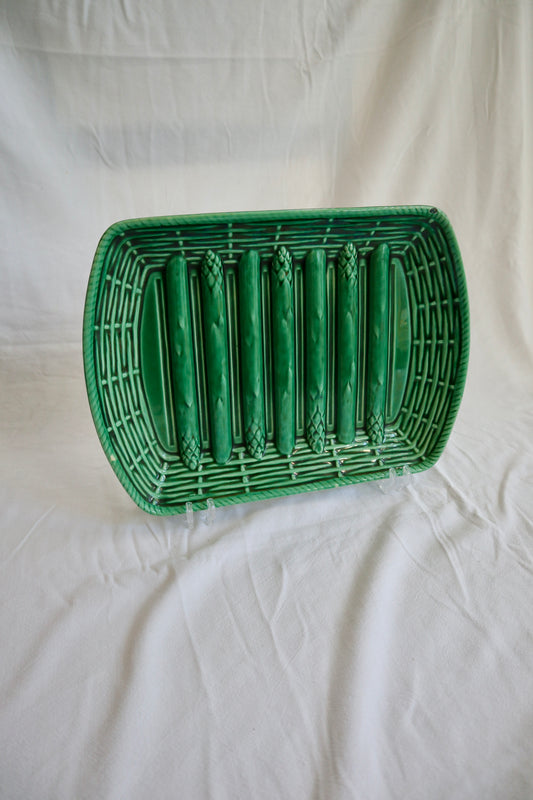 Majolica asparagus platter