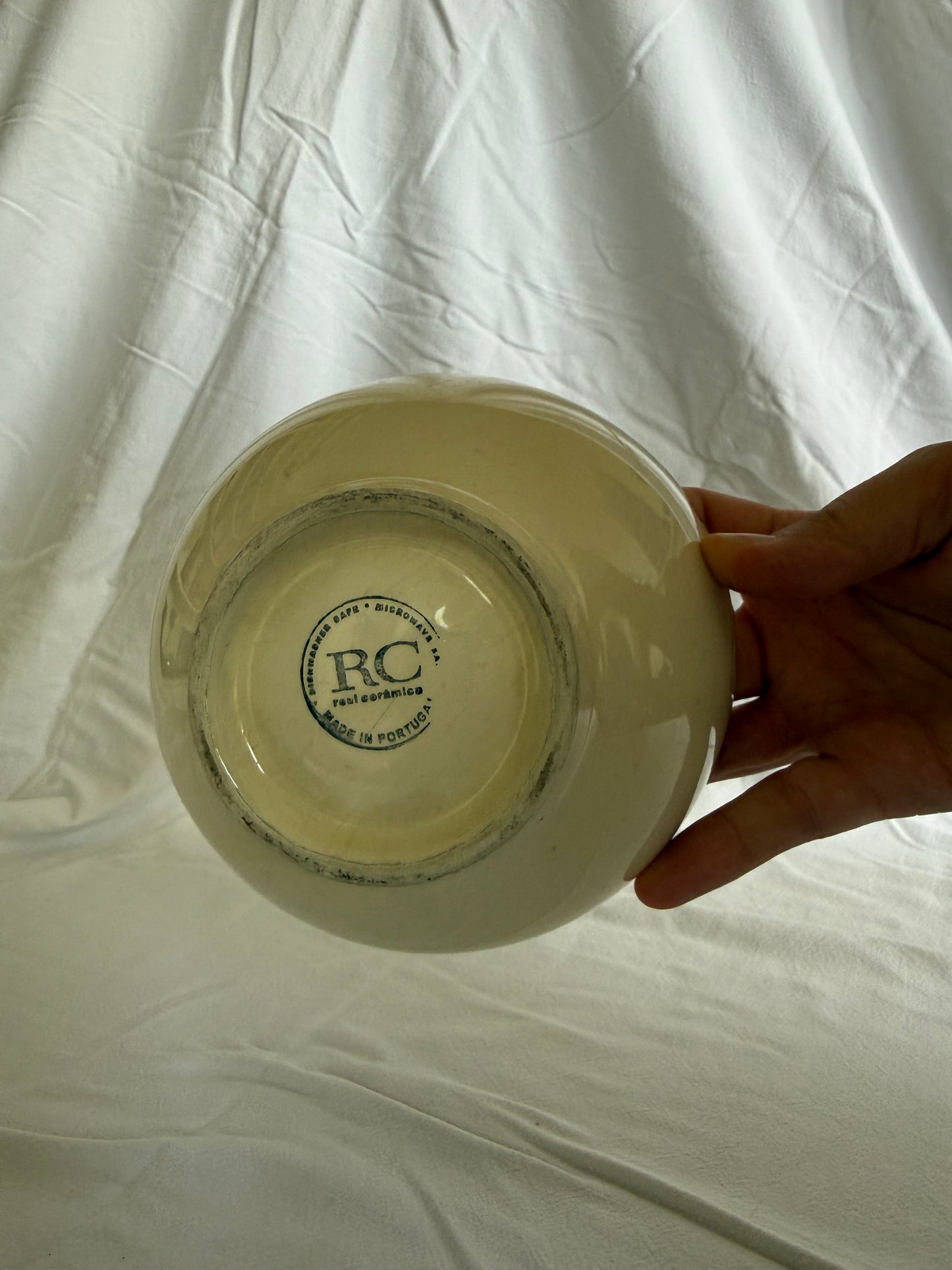 Handpainted gingham rim bowl