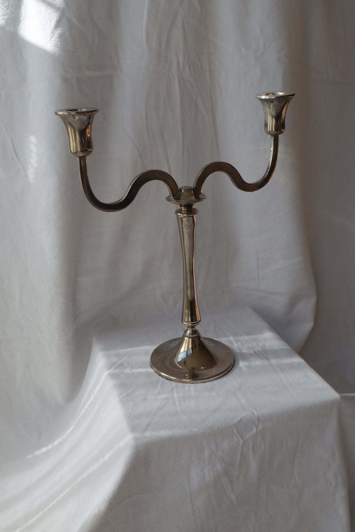 Vintage silver tone candelabra