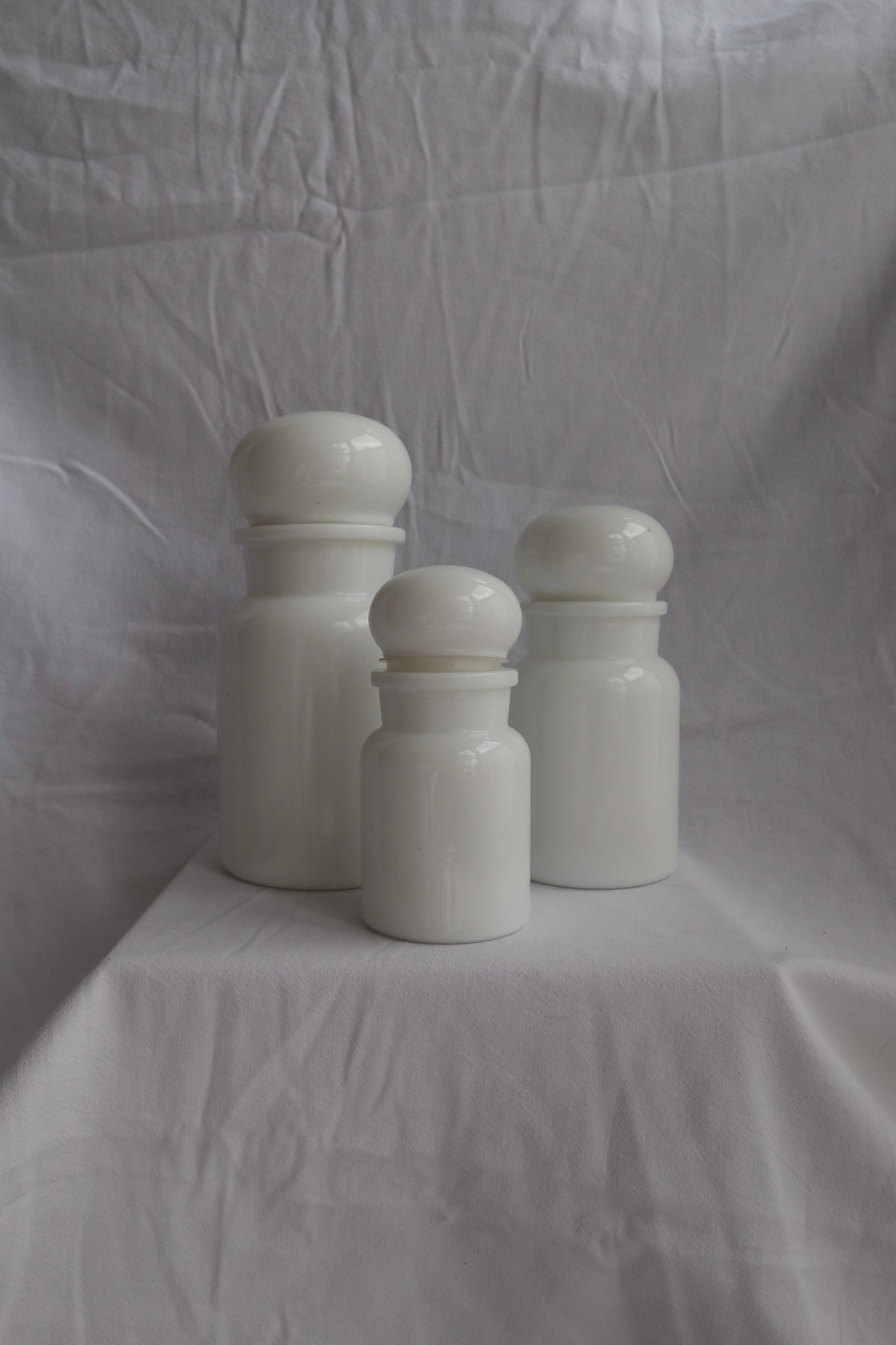 Set of 3 vintage Belgian apothecary jars