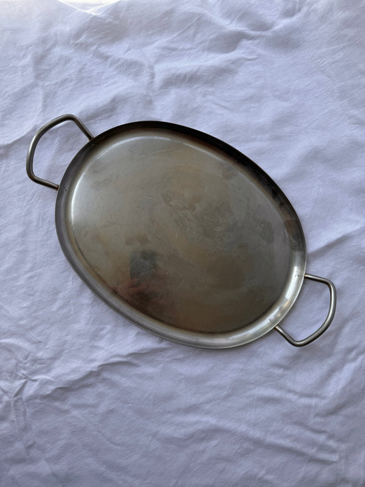 Vintage stainless steel serving tray