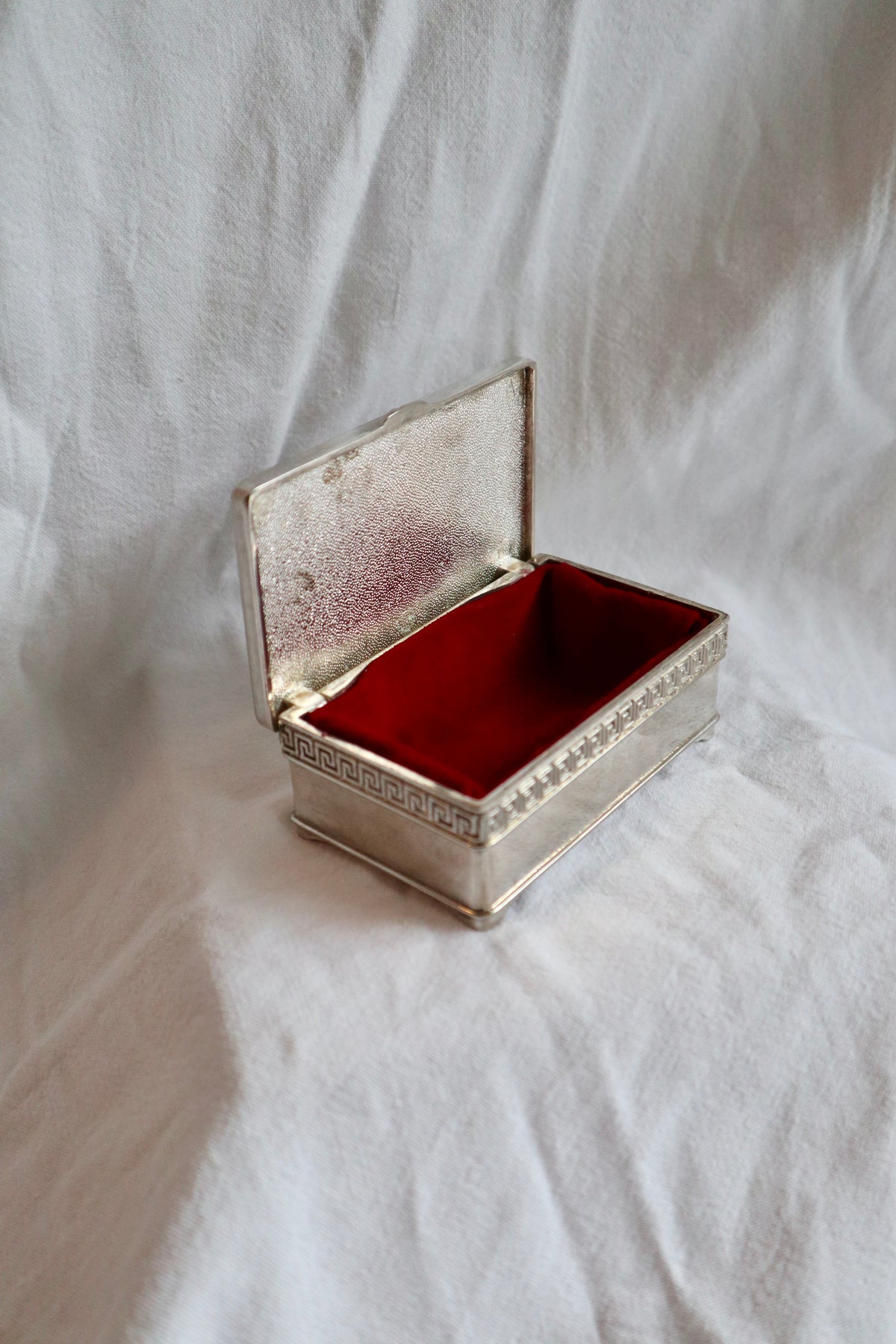 Vintage jewellery box with Greek key design