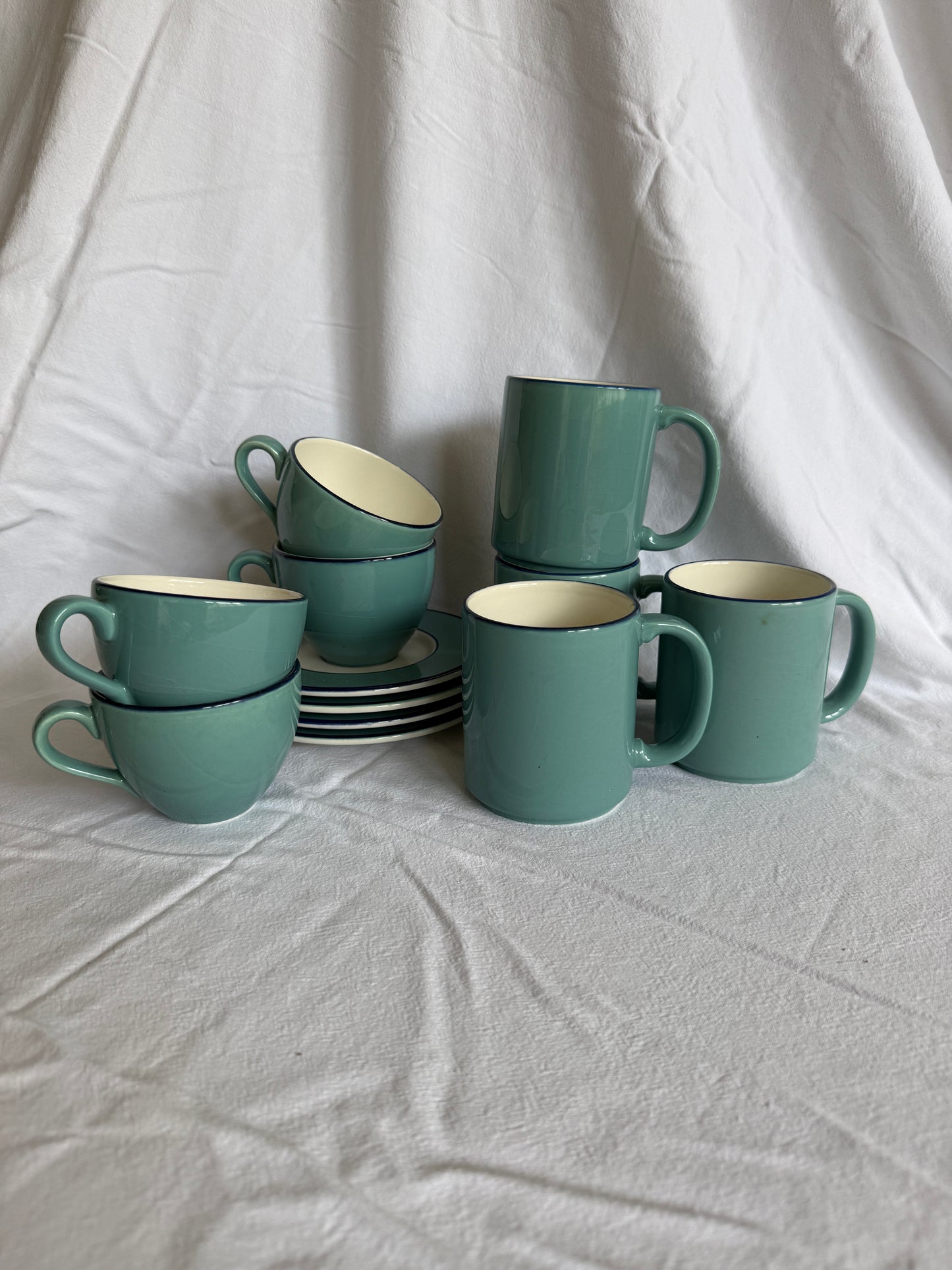 Vintage Italian tea and coffee cups set, 8 pieces