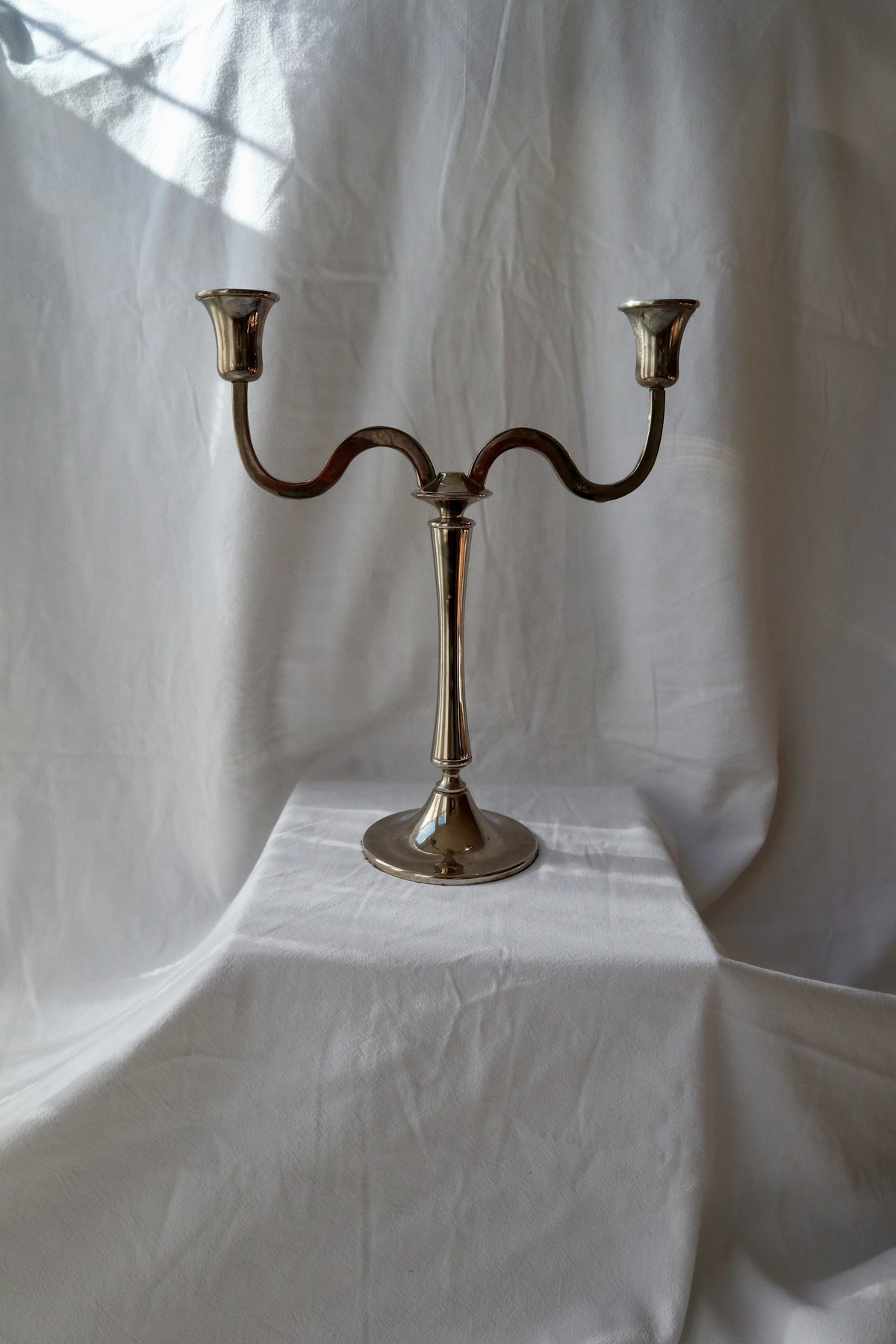 Vintage silver tone candelabra