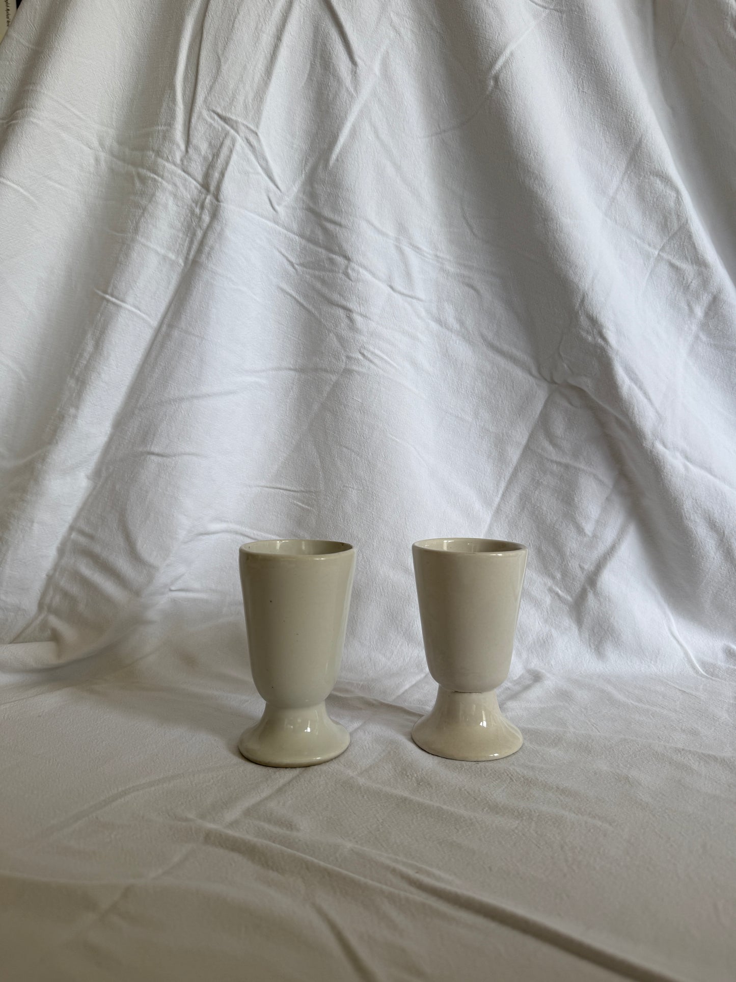 Pair of handthrown ceramic goblets