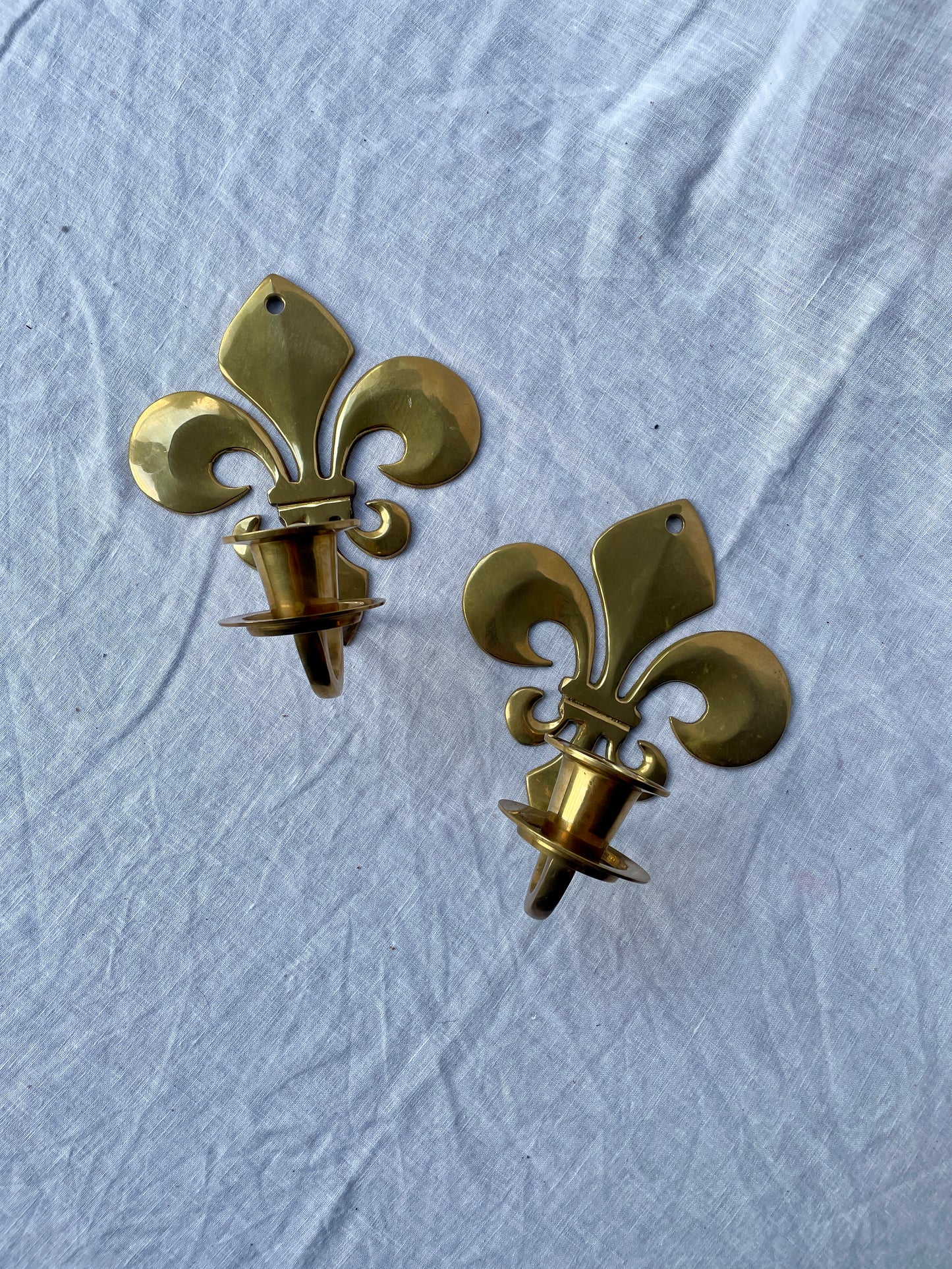 Brass Fleur de Lys sconces