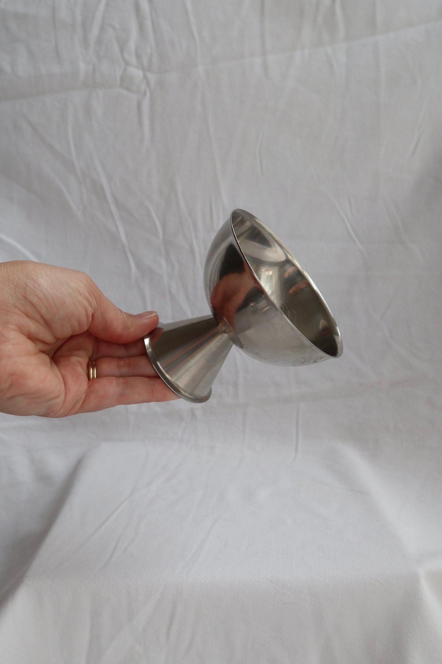 Set of 4 vintage inox mid-century coupes