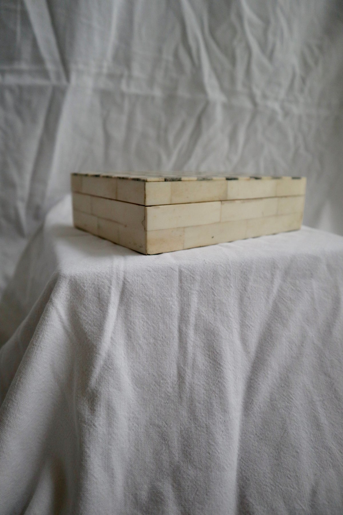 Capiz shell contrast stripe jewellery box