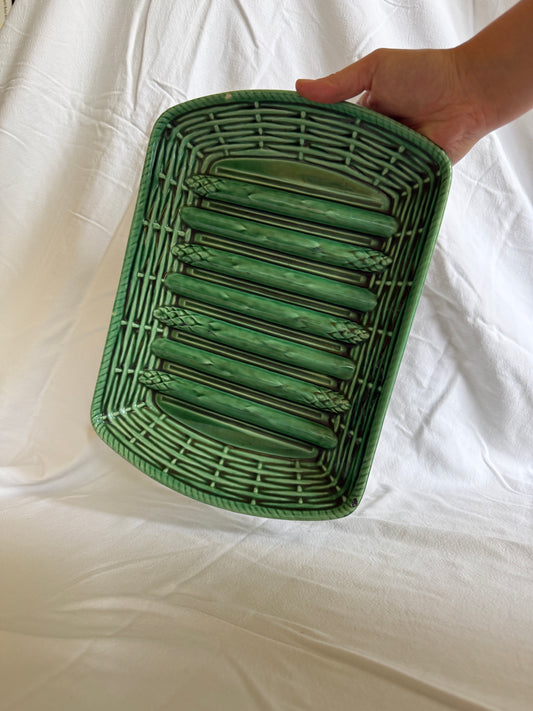 Majolica asparagus platter