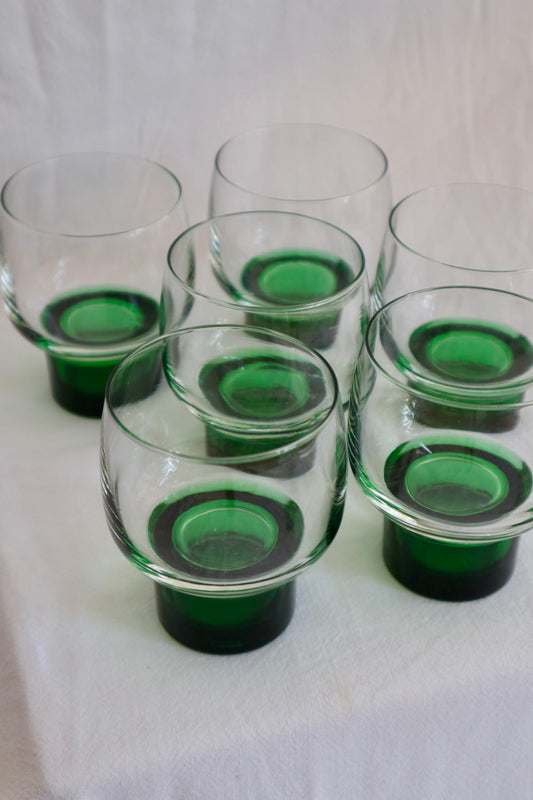 Set of 6 rare 1960s/70s French wine/cocktail glasses
