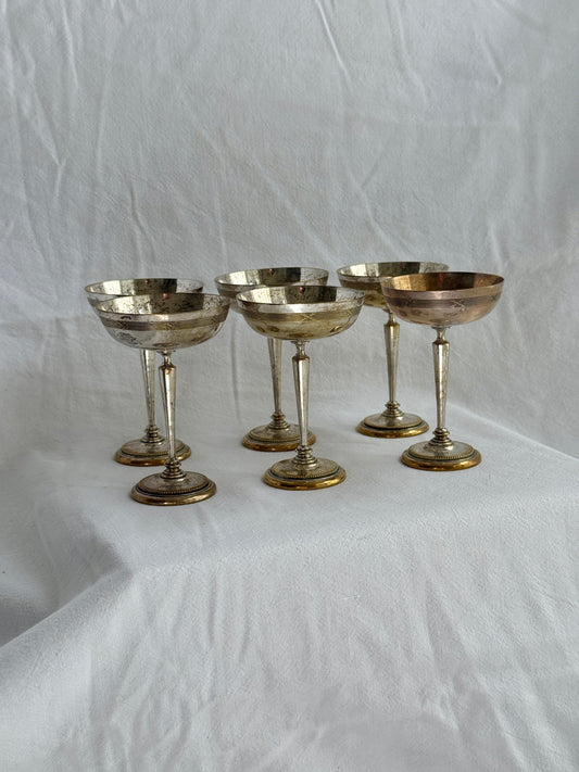 Art deco silver plated coupes