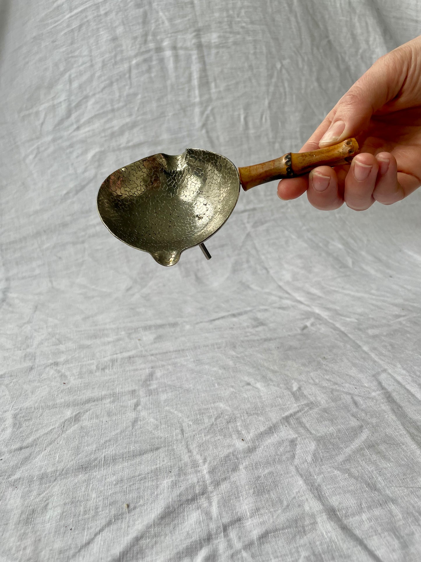 *SALE* Bamboo handle pewter trinket dish