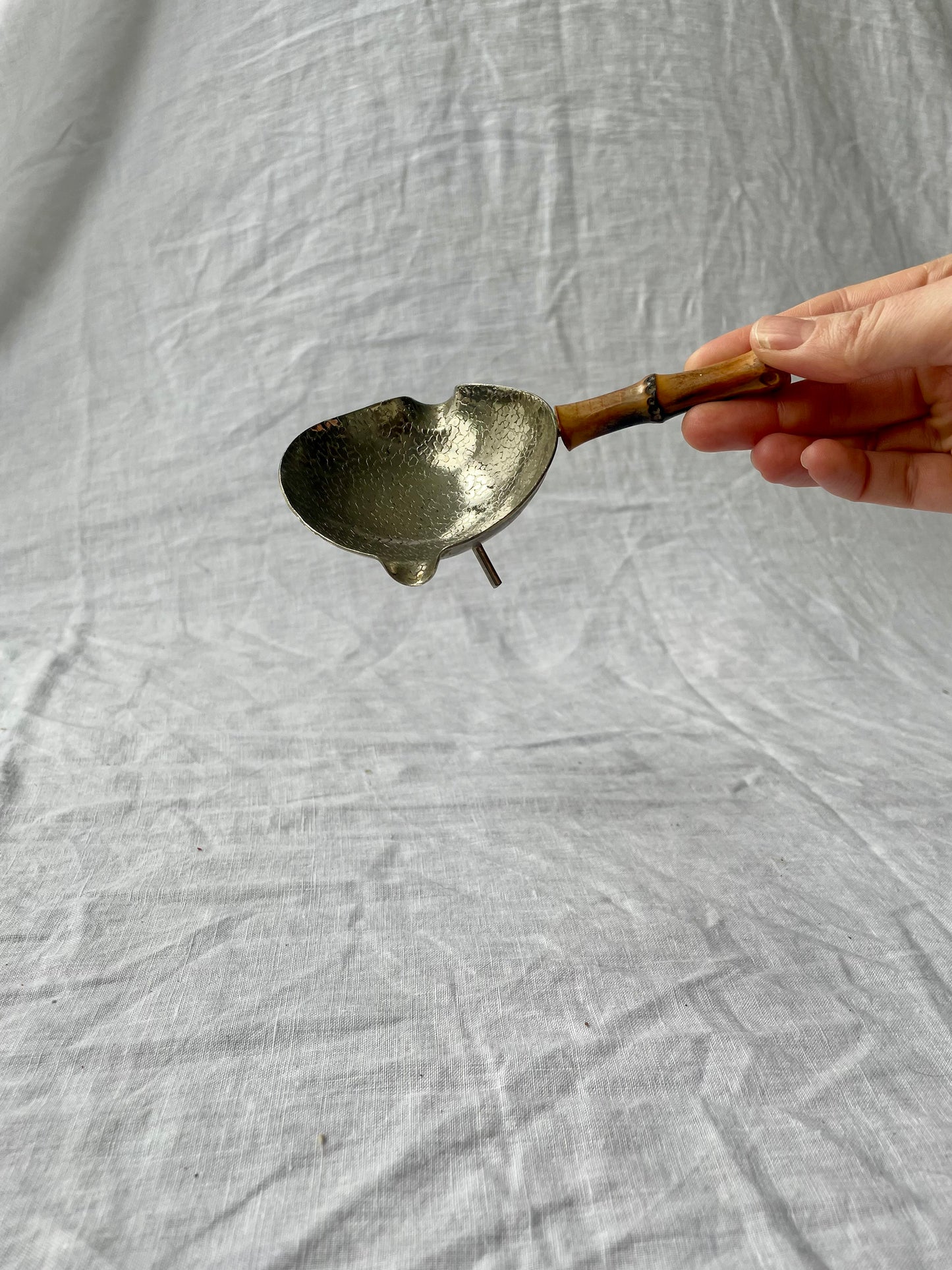 *SALE* Bamboo handle pewter trinket dish