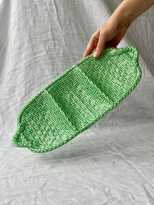 *SALE* Green woven ceramic platter