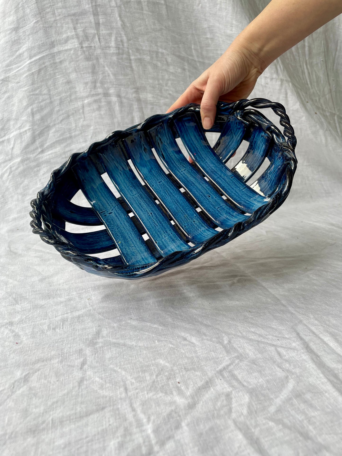 Handmade ceramic basket